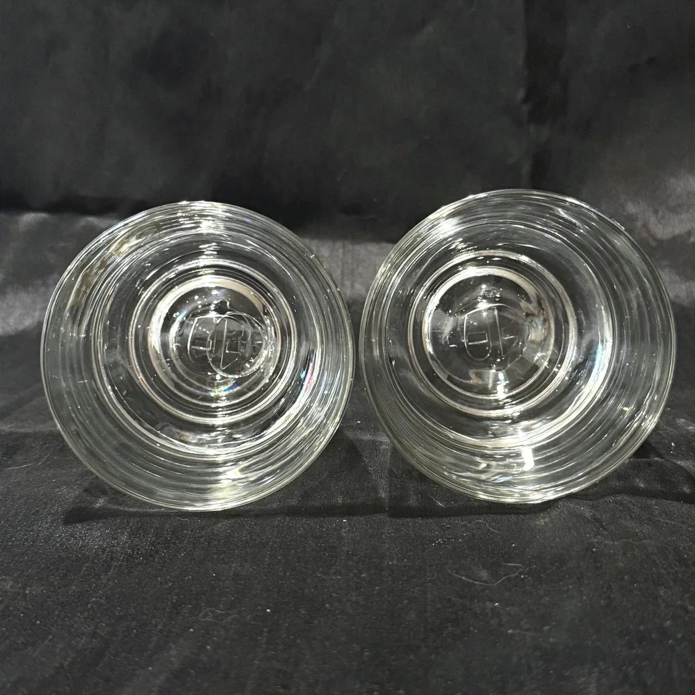 Chivas Regal Scotch Whisky Rocks Glasses Set of 2 Gold Logo Heavy Base Lowball